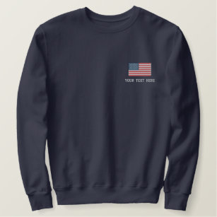 Embroidered American flag custom sweatshirt