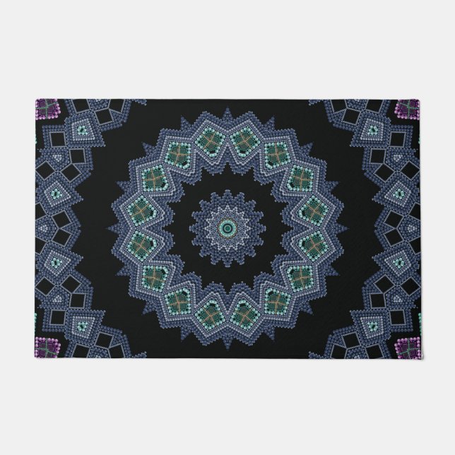 Embroidered beads pattern doormat (Front)