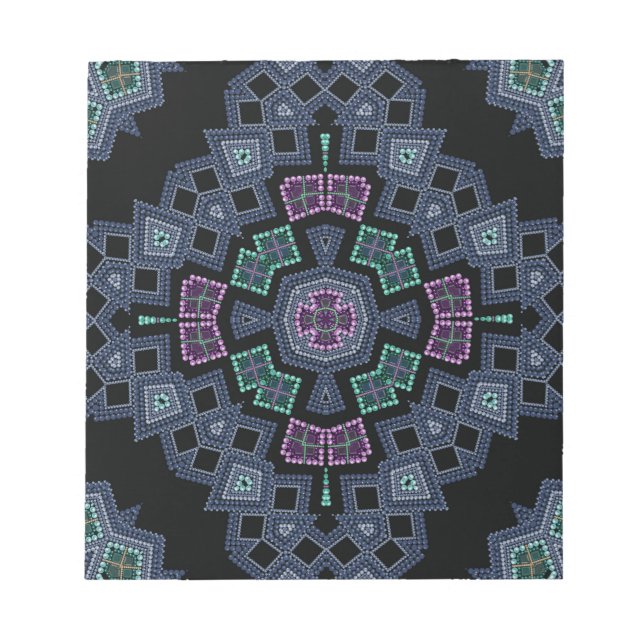 Embroidered beads pattern notepad (Front)