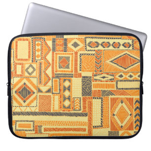 Embroidered Bohemian Patchwork Seamless Pattern Laptop Sleeve
