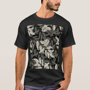 Embroidered branches: black-white print. T-Shirt