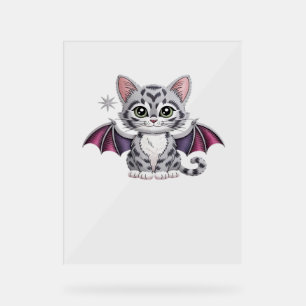 embroidered cat bat Classic T-Shirt Acrylic Sign