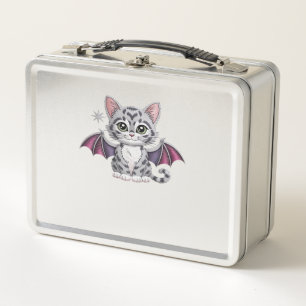 embroidered cat bat Classic T-Shirt Metal Lunch Box