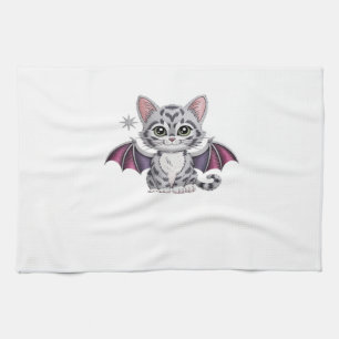 embroidered cat bat Classic T-Shirt Tea Towel