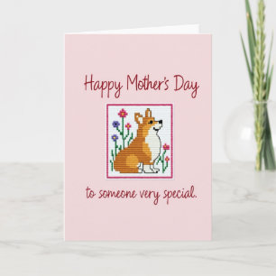 Embroidered Dog Mothers Day Card