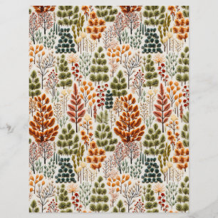 embroidered fall pattern scrapbook paper