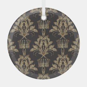 Embroidered Floral Damask: Royal Seamless. Glass Tree Decoration