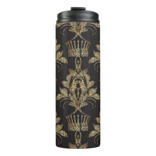 Embroidered Floral Damask: Royal Seamless. Thermal Tumbler