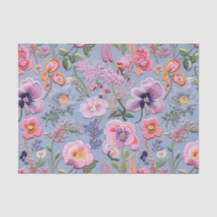 Embroidered Floral Seamless Pattern Tissue Paper