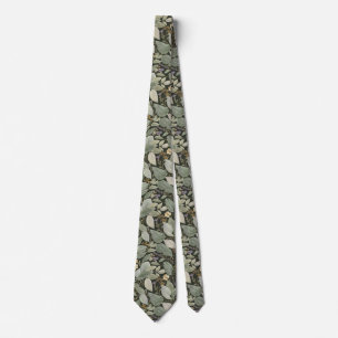Embroidered Flower Pattern Subtle Botanical Tie