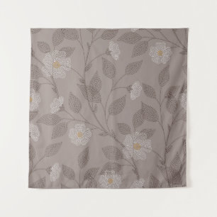 Embroidered flowers and leaves, seamless design. tapestry