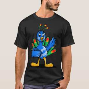 embroidered flowers and leaves simple T-Shirt