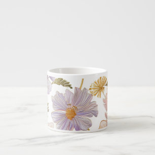 Embroidered Flowers Espresso Cup