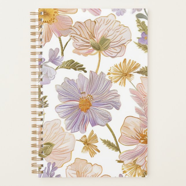 Embroidered Flowers Planner (Front)