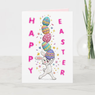Embroidered Funny Bunny Easter personalized Card