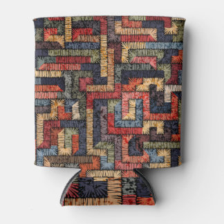 Embroidered geometric, ethnic texture can cooler
