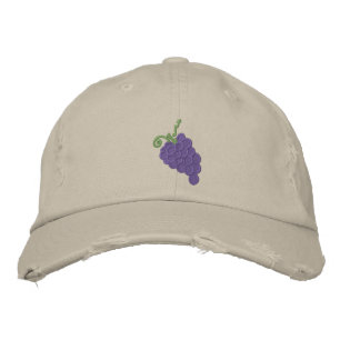 Embroidered Grapes Cap