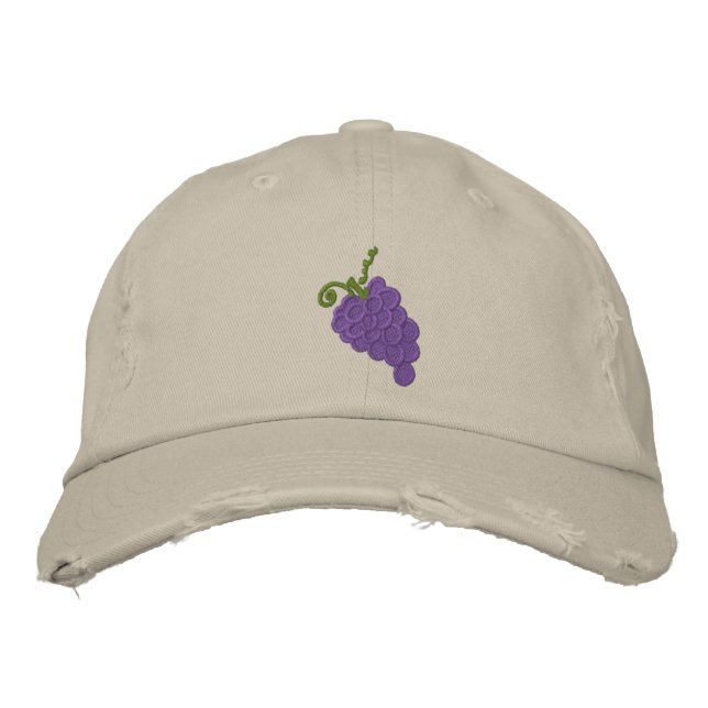 Embroidered Grapes Cap (Front)