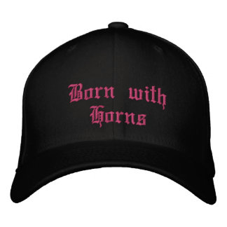 Embroidered Hat- Born with Horns Embroidered Hat
