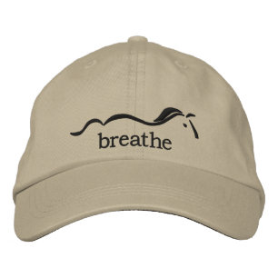 Embroidered Hat with horse and the word breathe