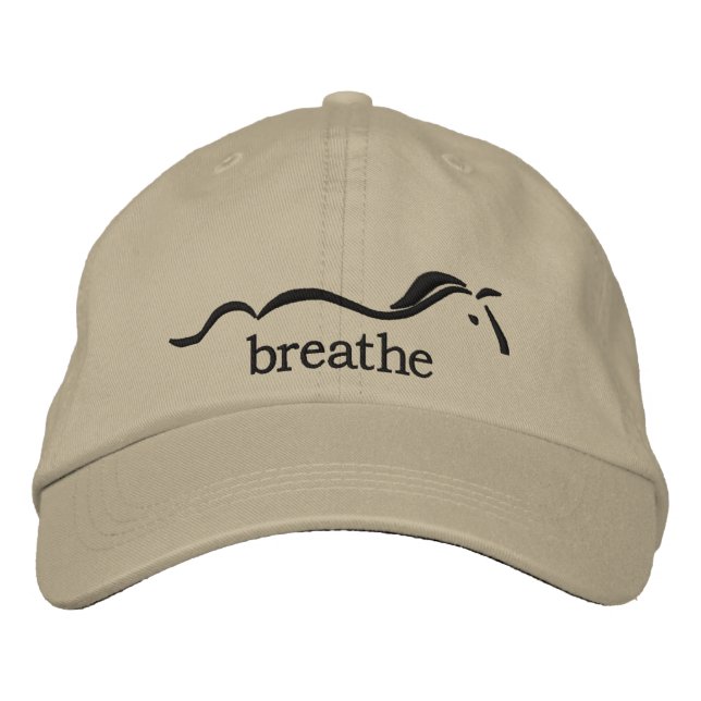 Embroidered Hat with horse and the word breathe (Front)