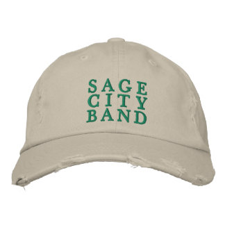 Embroidered Hat with Sage City Band design