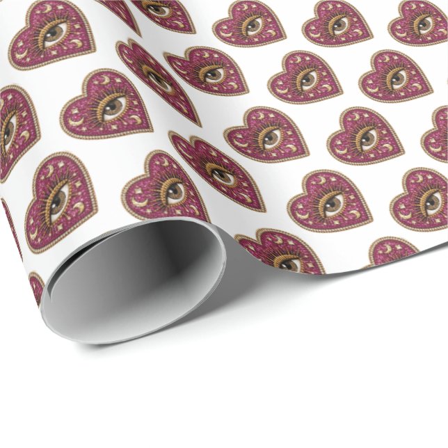 Embroidered Heart Wrapping Paper (Roll Corner)