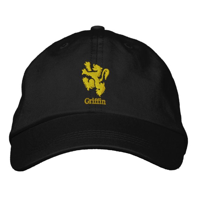 Embroidered Heraldic Lion or Griffin Cap (Front)