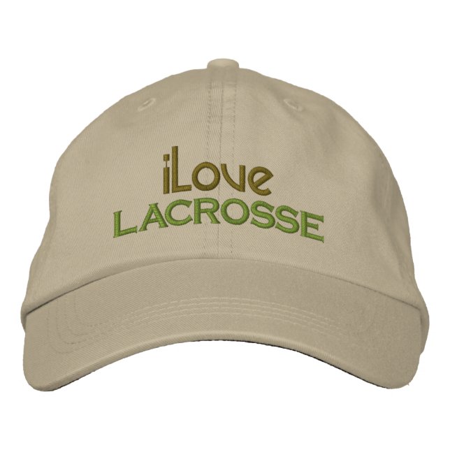 Embroidered I Love Lacrosse Cap (Front)