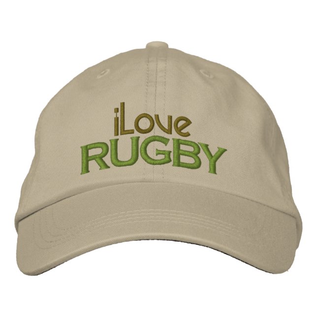 Embroidered I Love Rugby Cap (Front)