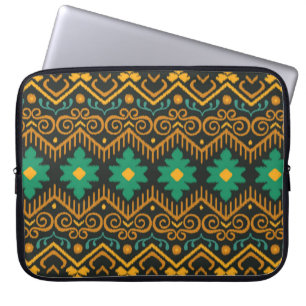 Embroidered Ikat Fabric Ethnic Design Laptop Sleeve