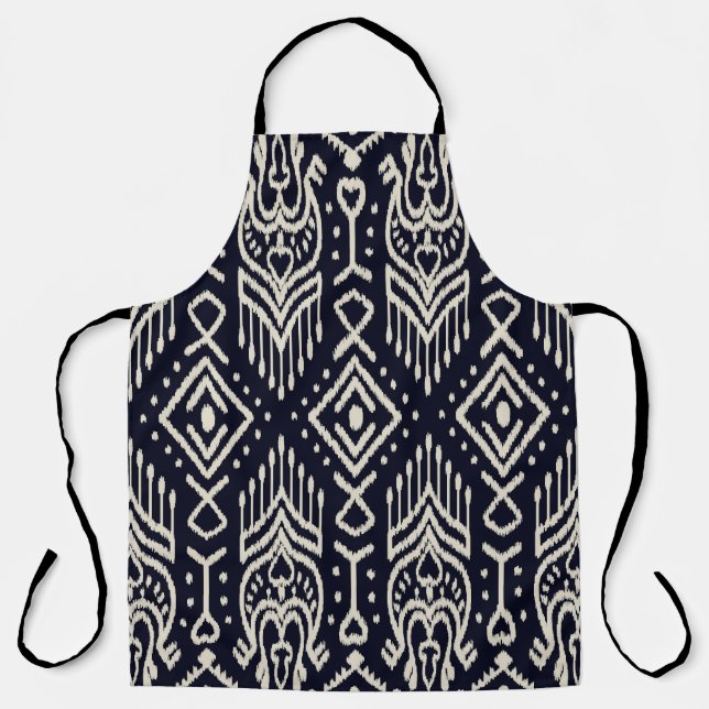 Embroidered Ikat Fabric: Ethnic Elegance. Apron (Front)