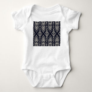 Embroidered Ikat Fabric: Ethnic Elegance. Baby Bodysuit
