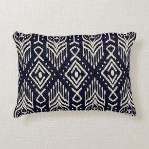 Embroidered Ikat Fabric: Ethnic Elegance. Decorative Cushion