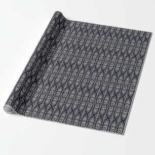 Embroidered Ikat Fabric: Ethnic Elegance. Wrapping Paper