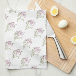 Embroidered Iris Design MoJo Kitchen towel