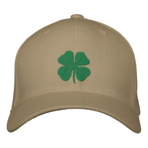 Embroidered Irish Four Leaf Clover Hat
