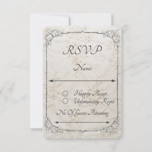 Embroidered Lace Wedding RSVP Card