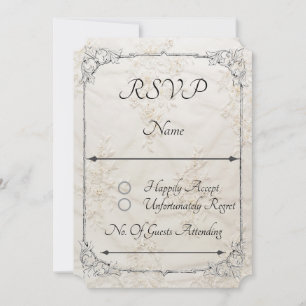 Embroidered Lace Wedding RSVP Response Card
