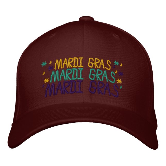 Embroidered Mardi Gras Cap 2015 (Front)