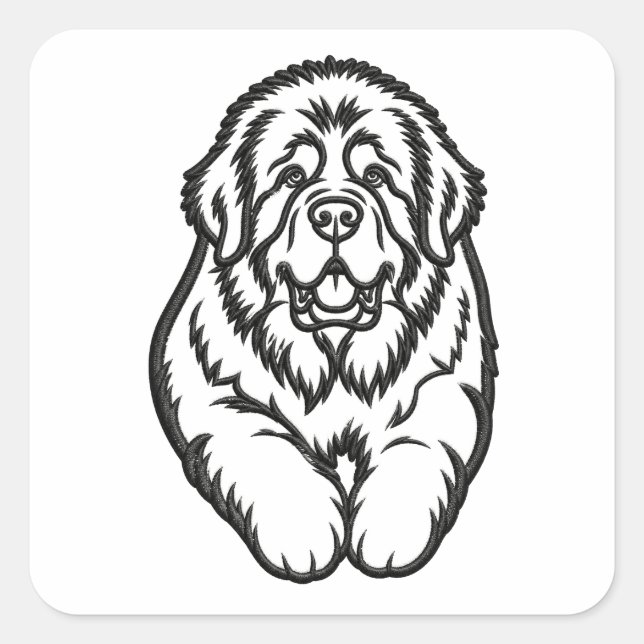 Embroidered Newfoundland Emblem Square Sticker (Front)