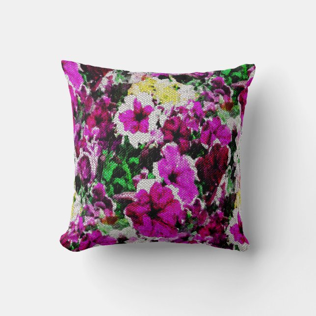 Embroidered Pansies.... Cushion (Front)