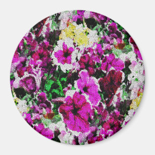 Embroidered Pansies... Magnet