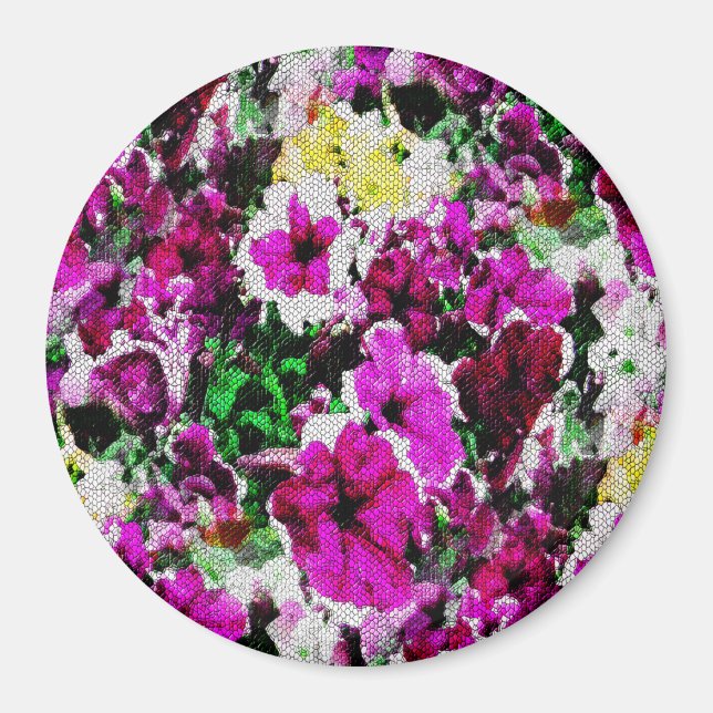 Embroidered Pansies... Magnet (Front)