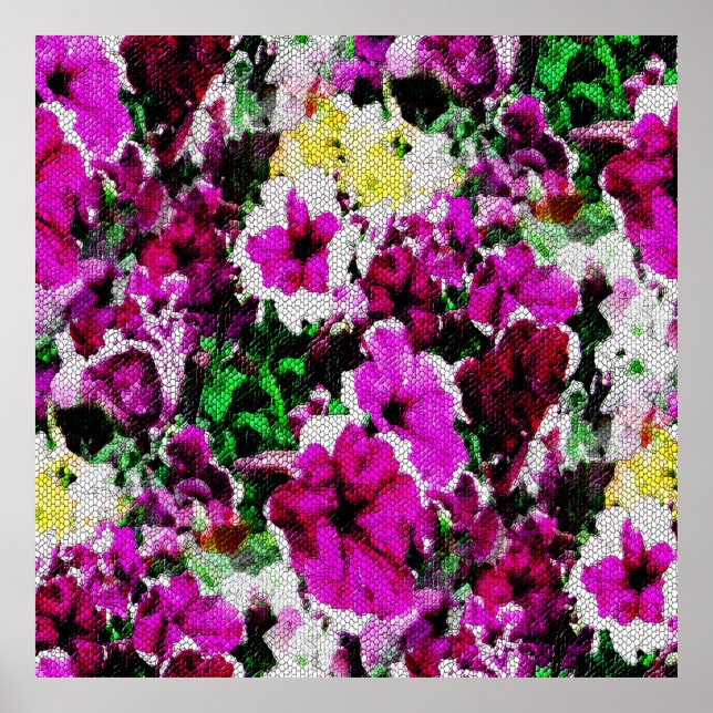 Embroidered Pansies... Poster (Front)