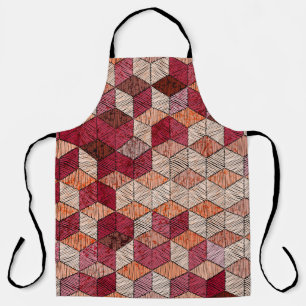Embroidered patchwork seamless pattern. Bohemian. Apron