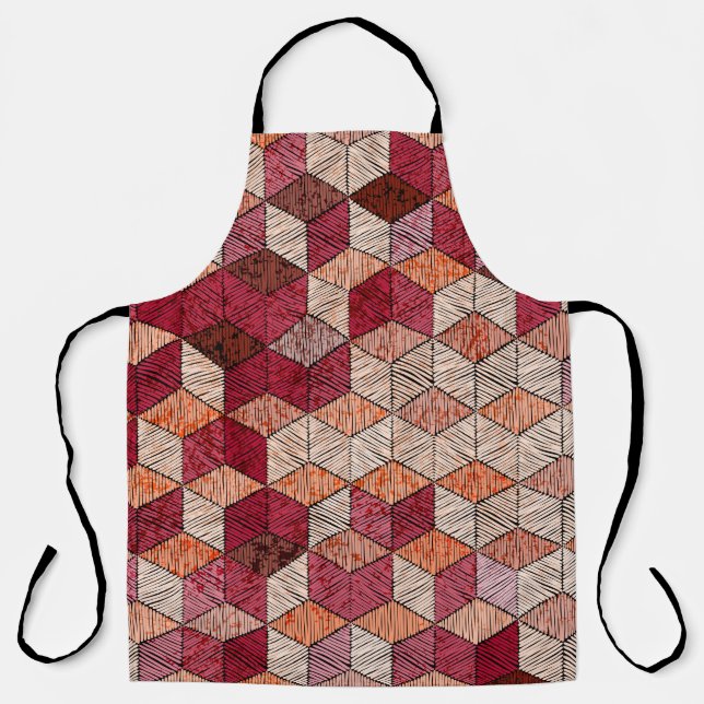 Embroidered patchwork seamless pattern. Bohemian.  Apron (Front)