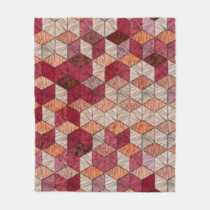 Embroidered patchwork seamless pattern. Bohemian. Fleece Blanket