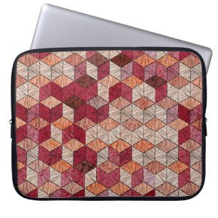 Embroidered patchwork seamless pattern. Bohemian. Laptop Sleeve