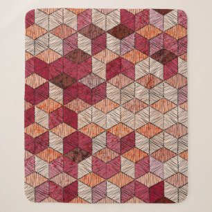 Embroidered patchwork seamless pattern. Bohemian. Sherpa Blanket